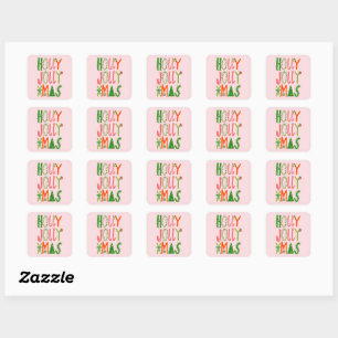 Sticker Carré HOLLY JOLLY XMAS Sweet Holidays Noël