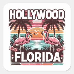 Sticker Carré Hollywood Floride