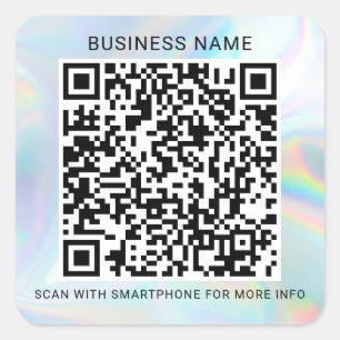 Sticker Carré Hologramme personnalisé QR Code Services professio
