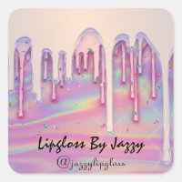 Holographe Lipgloss maquillage rose gouttes