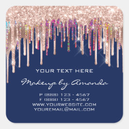 Sticker Carré Holographe maquillage gouttes Blue Navy produit