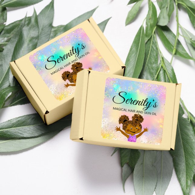 Sticker Carré Holographe professionnel Boutique Gold Parties sci (Créateur téléchargé)