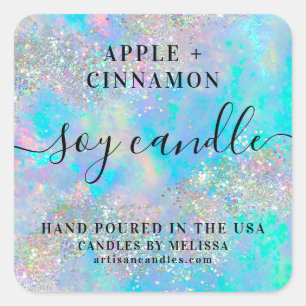 Sticker Carré Holographique Opal Parties scintillant de pierre S