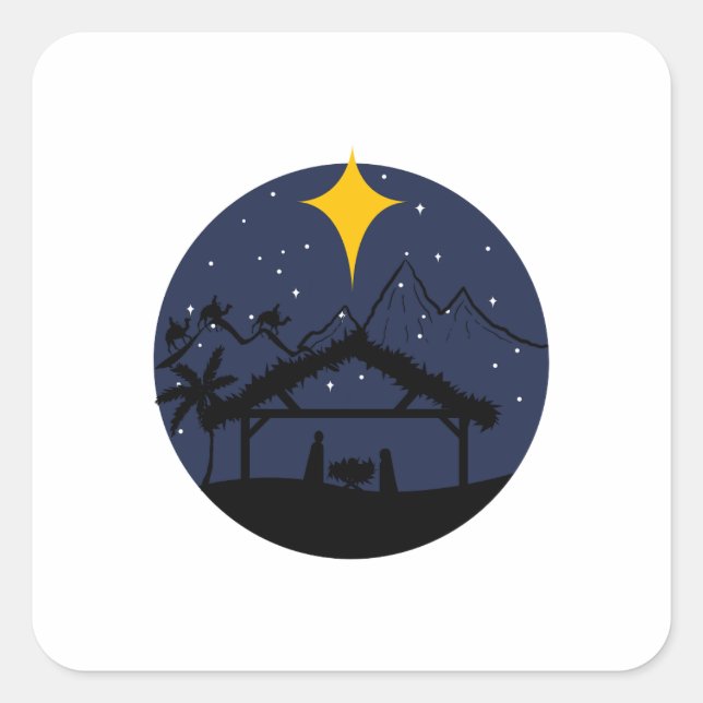Sticker Carré Holy Family Christmas (Devant)