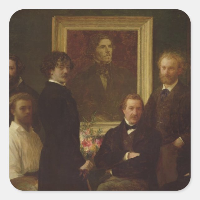 Sticker Carré Hommage à Delacroix, 1864 (Devant)