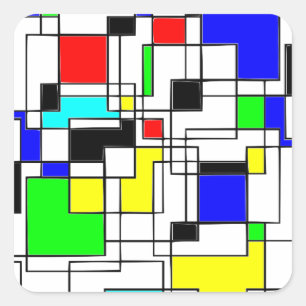 Sticker Carré Hommage Random Carré À Mondrian