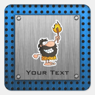 Sticker Carré Homme des cavernes de bande dessinée ;