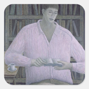 Sticker Carré Homme lisant 1998