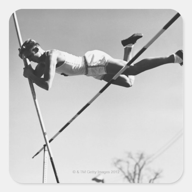 Sticker Carré Homme Pole Vaulter (Devant)