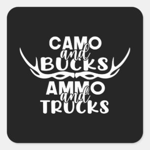 Sticker Carré Hommes Drôle Chasse aux Cerfs Humour T Chemises po