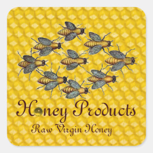 STICKER CARRÉ HONEY BEES / BEEKEEPER