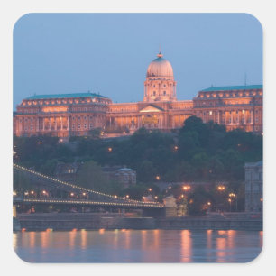 Sticker Carré HONGRIE, Budapest : pont Szechenyi (à chaînes),