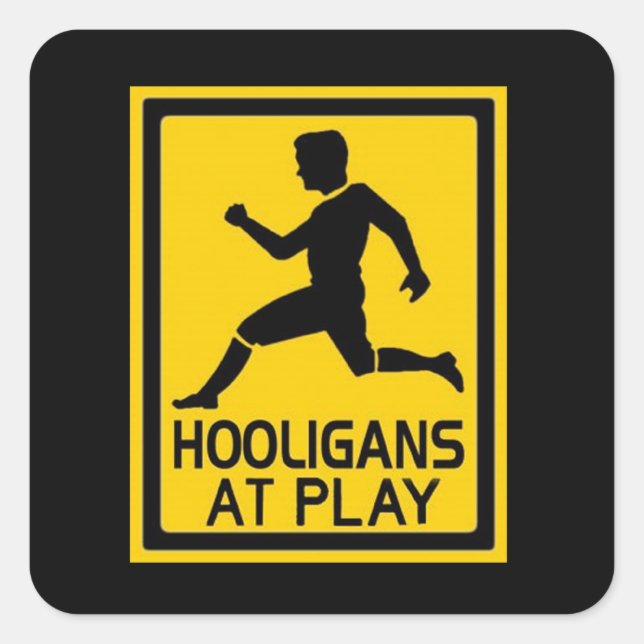 Sticker Carré Hooligans en jeu (Devant)