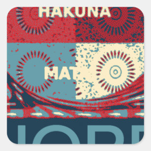 Sticker Carré Hope Hakunamatata Lovely Inspirational Edgy vecteu