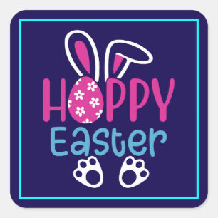 Sticker Carré Hoppy Pâques-54411