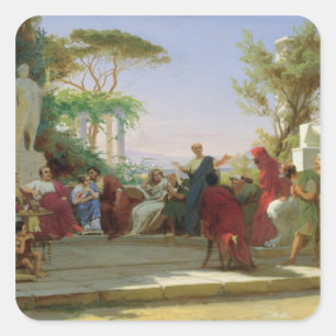 Sticker Carré Horatius Lire ses satires à Maecenas, 1863