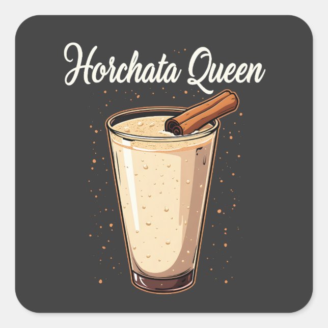 Sticker Carré Horchata Queen Mexicaine Espagnol Boisson (Devant)