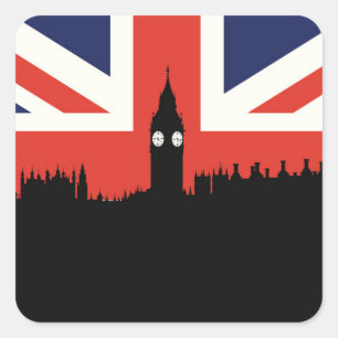 Sticker Carré Horizon   de Londres le drapeau britannique