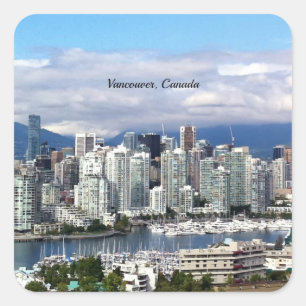 Sticker Carré Horizon de Vancouver Canada