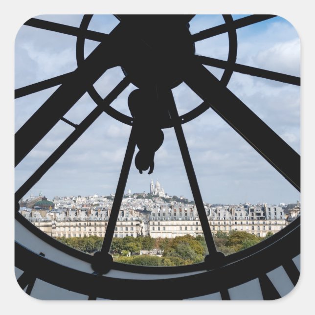 Sticker Carré Horloge géante en verre au Musée d'Orsay - Paris (Devant)