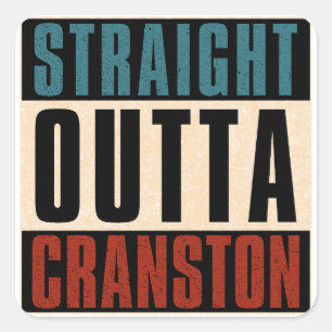 Sticker Carré Hors de Cranston Rhode Island RI