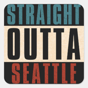 Sticker Carré Hors de Seattle Washington WA USA