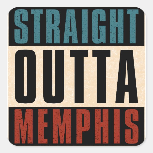 Sticker Carré Hors droit Memphis Tennessee TN (Devant)