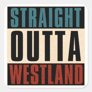 Sticker Carré Hors droit Westland Michigan MI