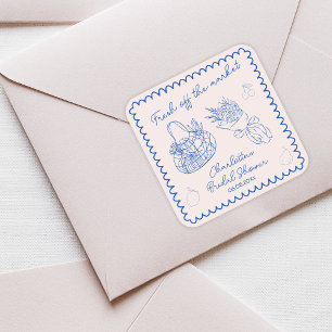 Sticker Carré Hors Du Marché Fête des mariées À Main Levée