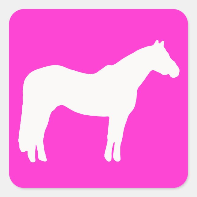 Sticker Carré Horse Party Theme Plates Easy Clean Up (Devant)