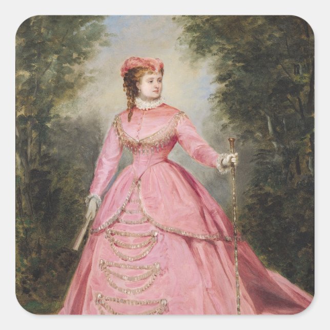 Sticker Carré Hortense Schneider 1868 (Devant)