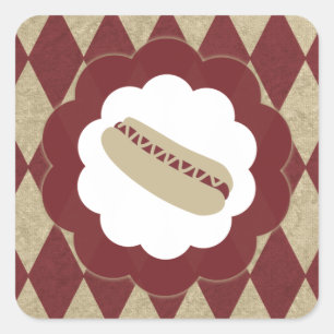 Sticker Carré hot dog diamonds