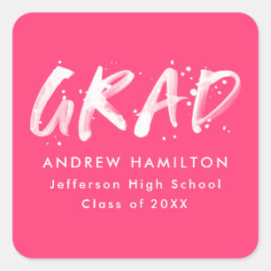 Sticker Carré Hot Pink   Graduation de peinture moderne