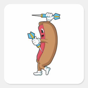 Sticker Carré Hotdog à Darts avec Dart.PNG