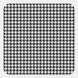 Sticker Carré Houndstooth moderne noir à Emporiomoffa