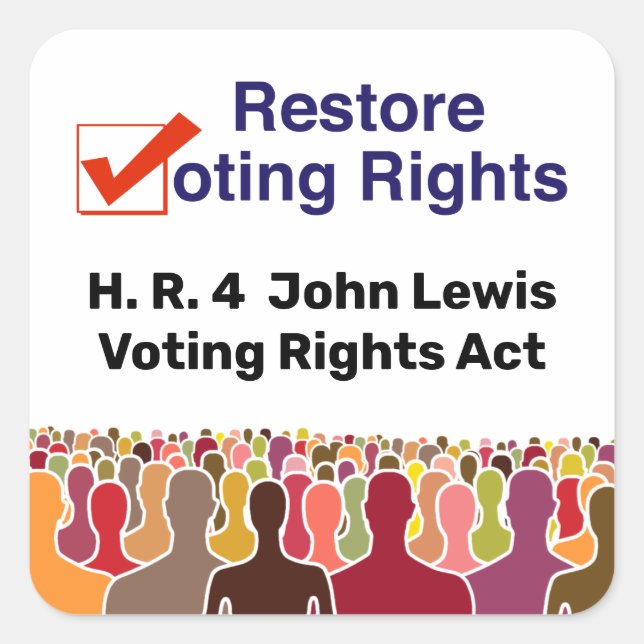 Sticker Carré HR4 John Lewis Loi sur les droits de vote (Devant)