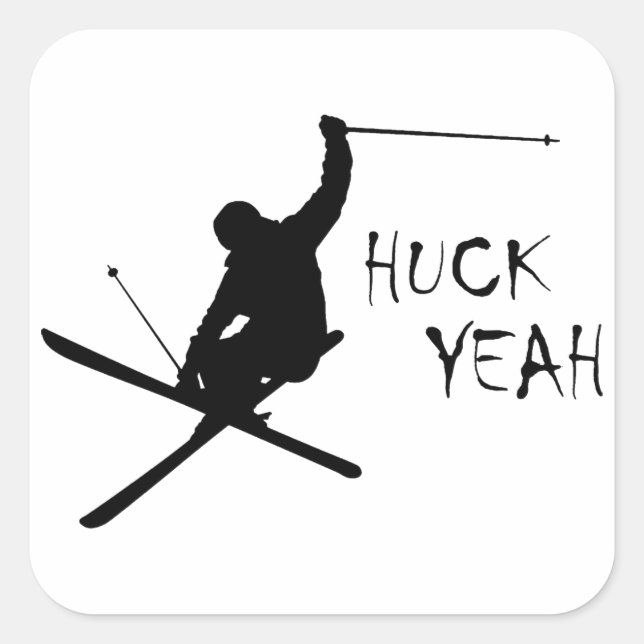 Sticker Carré Huck Ouais (Ski) (Devant)