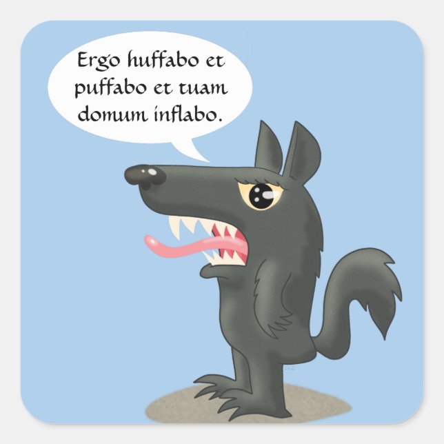 Sticker Carré Huff et Puff (Devant)