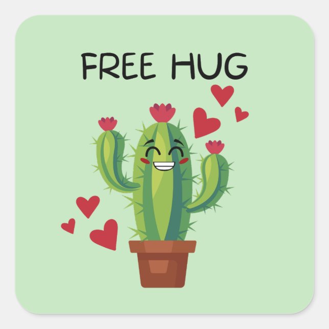 Sticker Carré Hug gratuit (Devant)