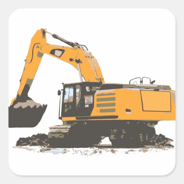 Sticker Carré Huge Dirt Excavator (Devant)