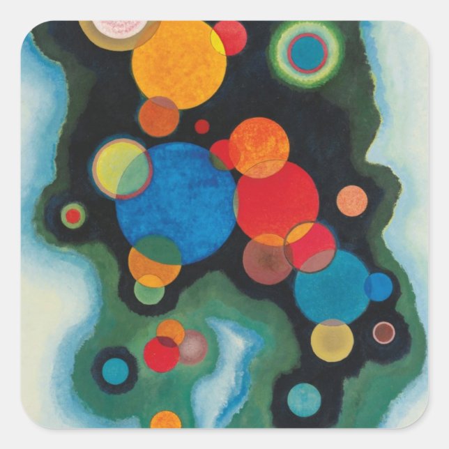 Sticker Carré Huile Abstraite de Kandinsky Deepened Impulse sur  (Devant)