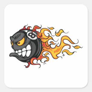 Sticker Carré Huit boules flamboyantes