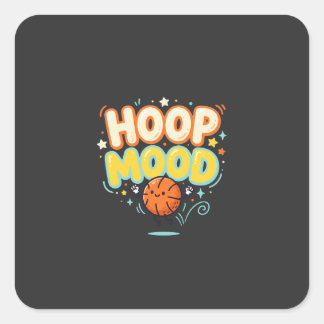 Sticker Carré Humeur de Basket Drôle Fan de Basketball