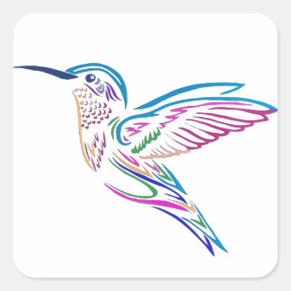 Sticker Carré Humming Bird