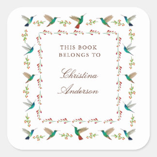 Sticker Carré Hummingbird Bookplate
