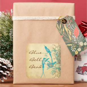 Sticker Carré Hummingbird Family Swirl