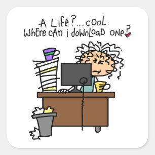 Sticker Carré Humour de la vie de téléchargement
