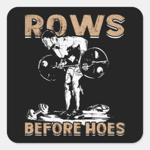 Sticker Carré Humour de musculation - Lignes avant les fourches 