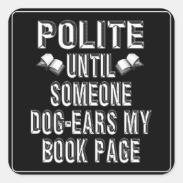 Sticker Carré Humour des livres d'oreille de chien