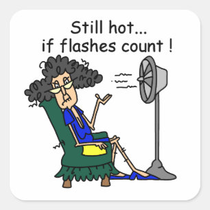 Sticker Carré Humour Flash chaud